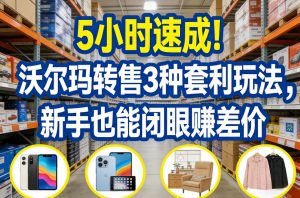 5小时速成!沃尔玛转售3种套利玩法,新手也能闭眼賺差价-柯南聊项目