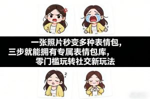 一张照片秒变多种表情包，三步就能拥有专属表情包库，零门槛玩转社交新玩法【文档】-柯南聊项目