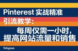 Pinterest实战精准引流教学:每周仅需一小时,提高网站流量和销售-柯南聊项目