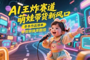 AI王炸赛道，萌娃带货新风口，条条作品爆单，带货转换率翻倍，核心逻辑拆解-柯南聊项目