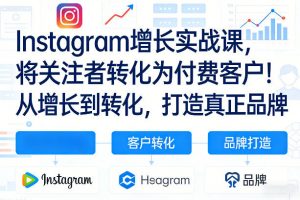 Instagram增长实战课,将关注者转化为付费客户!从增长到转化,打造真正品牌(双语字幕)-柯南聊项目