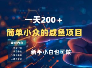 一天收入2张，一个简单小众的咸鱼项目，0门槛小白也能做-柯南聊项目
