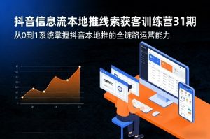 抖音信息流本地推线索获客训练营31期,从0到1系统掌握抖音本地推的全链路运营能力-柯南聊项目