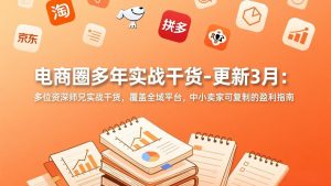 电商圈多年实战干货-更新3月：多位资深师兄实战干货，覆盖全域平台，中小卖家可复制的盈利指南-柯南聊项目