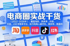电商圈实战干货(2023-2026年)，覆盖淘系、拼多多、抖音、小红书等多平台，助力电商人避开坑、提效率、稳盈利-柯南聊项目
