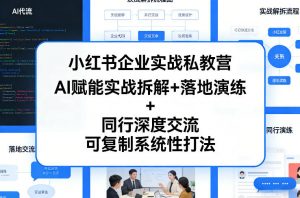 小红书企业实战私教营，AI赋能实战拆解+落地演练+同行深度交流，可复制系统性打法-柯南聊项目