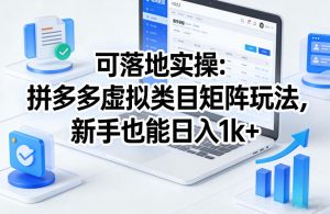 可落地实操:拼多多虚拟类目矩阵玩法,新手也能日入1k+【揭秘】-柯南聊项目