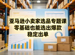 亚马逊小卖家选品专题课，零基础也能选出爆款，稳定出单-柯南聊项目