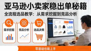 亚马逊小卖家稳出单秘籍:全流程选品教学,从需求挖掘到竞品分析,零基础也能上手-柯南聊项目