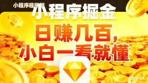 微信小程序掘金项目，不用复杂操作，5分钟就能学会上手操作，日入几张【揭秘】-柯南聊项目