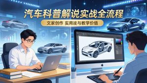抖音汽车科普解说实战：文案+动画+画面处理+去水印全流程，打造专业汽车科普视频-柯南聊项目