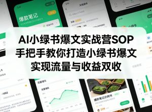 AI小绿书爆文实战营SOP，手把手教你打造小绿书爆文，实现流量与收益双收-柯南聊项目
