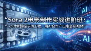Sora 2电影制作实战进阶班：1小时掌握提示词工程，用AI合作产出电影级视频-柯南聊项目