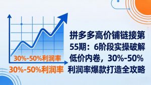 拼多多高价铺链接第55期：6阶段实操破解低价内卷，30%-50%利润率爆款打造全攻略-柯南聊项目