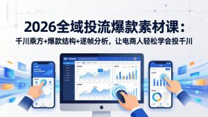 2026全域投流爆款素材课：千川乘方+爆款结构+逐帧分析，让电商人轻松学会投千川-柯南聊项目