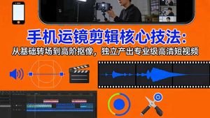 手机运镜 剪辑核心技法：从基础转场到高阶抠像，独立产出专业级高清短视频-柯南聊项目
