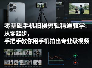 零基础手机拍摄剪辑精通教学:从零起步,手把手教你用手机拍出专业级视频-柯南聊项目