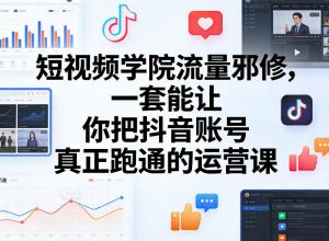 短视频学院流量邪修,一套能让你把抖音账号真正跑通的运营课-柯南聊项目