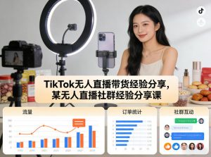 TikTok无人直播带货经验分享，某无人直播社群经验分享课-柯南聊项目
