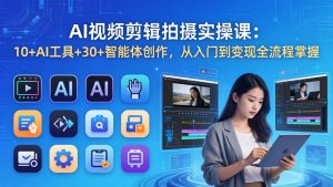 AI 视频剪辑拍摄实操课：10+AI工具+30+智能体创作，从入门到变现全流程掌握-柯南聊项目