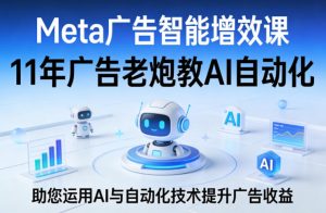 Meta广告智能增效课,11年广告老炮教AI自动化,助您运用AI与自动化技术提升广告收益-柯南聊项目