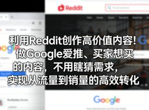利用Reddit创作高价值内容!做Google爱推、买家想买的内容,不用瞎猜需求,实现从流量到销量的高效转化-柯南聊项目