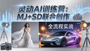 灵动AI训练营-3.0课程:MJ+SD联合创作,从婚纱大片到汽车广告,摄影后期全流程实战-柯南聊项目