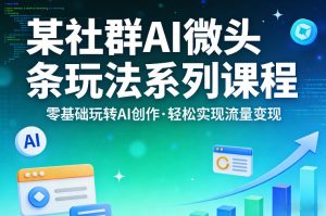 某社群的AI微头条玩法系列课程，零基础玩转AI创作，轻松实现流量变现-柯南聊项目