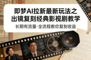 即梦AI拉新最新玩法之出镜复刻经典影视剧教学,长期有流量,全流程教你复制收益-柯南聊项目