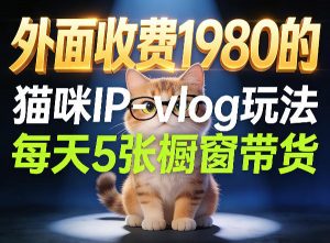 宠物赛道猫咪IP-vlog玩法,26条视频涨粉29W,每天5张橱窗带货拆解-柯南聊项目
