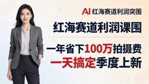 服装老板AI模特图课：一年省下100万拍摄费，一天搞定季度上新，红海赛道利润突围-柯南聊项目