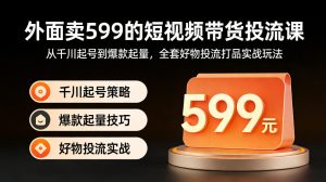 外面卖599的短视频带货投流课：从千川起号到爆款起量，全套好物投流打品实战玩法-柯南聊项目