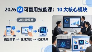 2026AI可复用技能-4月新课:10大核心模块,手把手教你把AI用进工作、产出成果-柯南聊项目