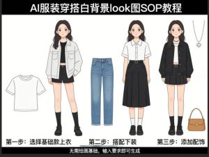AI服装穿搭白背景look图SOP教程,不用会画画,提几句具体要求,AI就能还你一个奇迹-柯南聊项目
