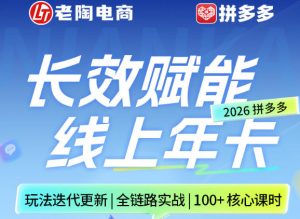 拼多多线上SVIP线上年卡,从认知到基础、从推广到活动、从活动到玩法,全链路实战(26年4月6日更新)-柯南聊项目