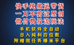 最新黑科技快手搬运带货方法，手机就能操作，轻松带你日入四位数【揭秘】-柯南聊项目