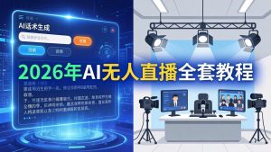 2026年AI无人直播全套教程:OBS安装+软件配置+直播间搭建+话术生成+一键开播实操-柯南聊项目