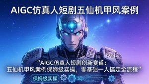 AIGC仿真人短剧创新赛道：五仙机甲风案例保姆级实操，零基础一人搞定全流程-柯南聊项目