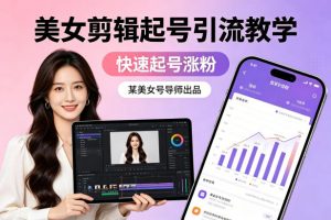 某美女号导师出品:美女剪辑起号引流教学,快速起号涨粉-柯南聊项目