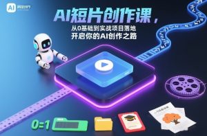 AI短片创作课，从0基础到实战项目落地，开启你的AI创作之路(更新0411)-柯南聊项目
