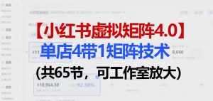 小红书虚拟矩阵4.0技术:单店4带1矩阵(共65节,可工作室放大)-柯南聊项目