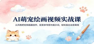 AI萌宠绘画视频实战课：从风格把控到画面创作，配套参考图与提示词，轻松画出治愈萌宠-柯南聊项目