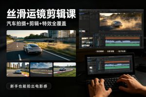 大叔丝滑运镜剪辑课,汽车拍摄+剪辑+特效全覆盖,新手也能拍出电影感-柯南聊项目