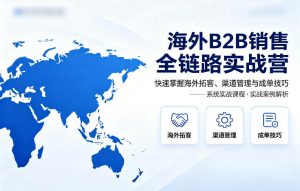 海外B2B销售全链路实战营,快速掌握海外拓客、渠道管理与成单技巧-柯南聊项目