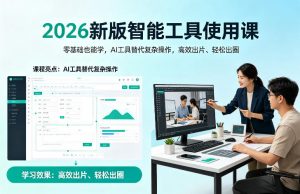 2026新版智能工具使用课,零基础也能学,用AI工具替代复杂操作,高效出片、轻松出圈-柯南聊项目