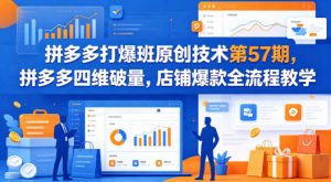 拼多多打爆班原创技术第57期,拼多多四维破量,店铺爆款全流程教学-柯南聊项目