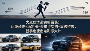 大叔丝滑运镜剪辑课:运镜步伐+稳定器+多车型实拍+高级特效,新手也能出电影感大片-柯南聊项目