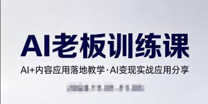 内容AI老板训练课,AI+内容应用落地教学,AI变现的实战应用分享-柯南聊项目